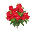 thumbnail image 1 of Artificial Azalea Christmas Decoration – 5-Head Faux Impatiens Flower Spray, UV Resistant Plastic Flowers for Outdoor Garden, Porch, or Holiday Décor, 1 of 5