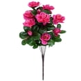 thumbnail image 1 of Artificial Azalea Flower Bundles, Faux Camellia Bouquets Fake Floral Branches,UV Resistant Lifelike Fade-Proof Bundle for Wedding Bridal Porch Patio Balcony Garden Home Outdoor Decor,Hot Pink, 1 of 8