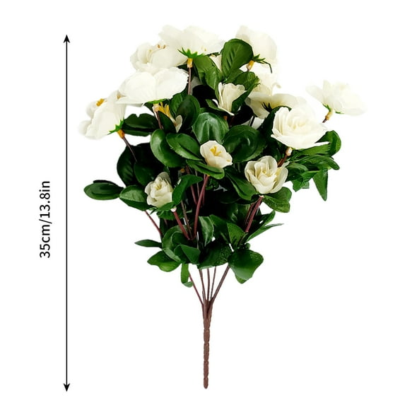 Artificial Azalea Flower, Silk Floral Arrangement, Lifelike Red Azalea Bush for Indoor Outdoor Decoration, Easy Maintenance, Long-Lasting Faux Flowers for Home Office Display