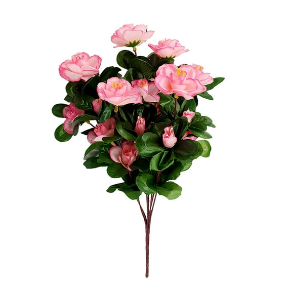 Artificial Azalea Flowers under $5! Bzdzmqm Artificial Red Azalea Silk Flower Bush Arrangement, Fake Floral Decor For Indoor Outdoor, Realistic Plant For Table Centerpiece Decor
