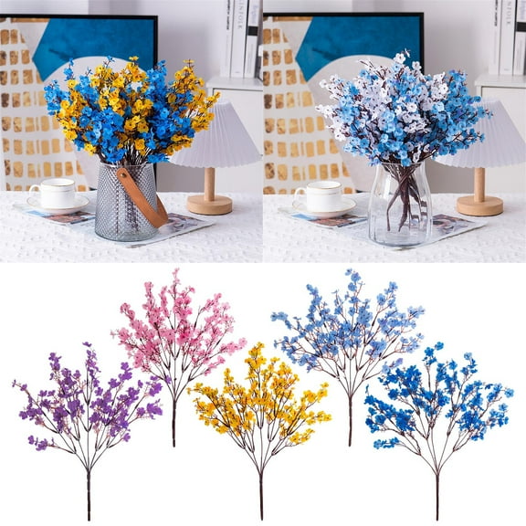 Artificial Baby's Breath Flowers | 5-Branch Starlet Simulation | Lifelike Faux Floral Stems for Wedding Bouquet, Centerpiece, Photography Props, Home Décor | Flexible DIY Arrangement | Long-Lasting