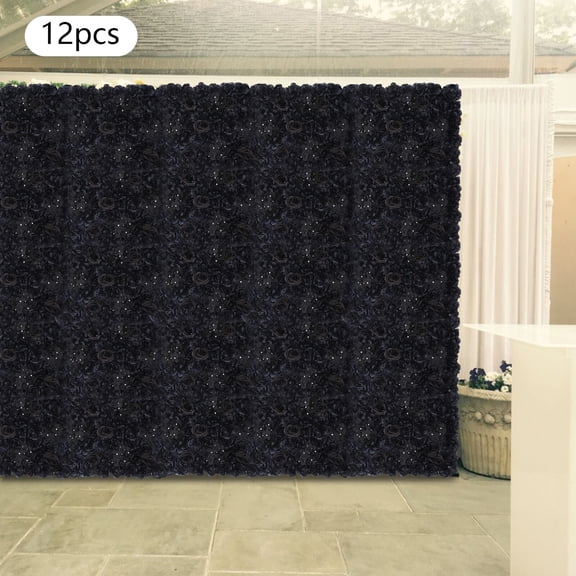 12Pcs Rectangular Flowers Wall Panels Artificial Backdrop Hydrangeas, Dahlias, Roses Panels for Garden, Patio