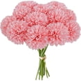 thumbnail image 1 of Artificial Ball Chrysanthemum 12 Stems Faux Flowers with Bendable Stems for Valentine's Day and New Year Decorations DIY Wedding Centerpiece Fall Decor Home Arrangements, 1 of 9