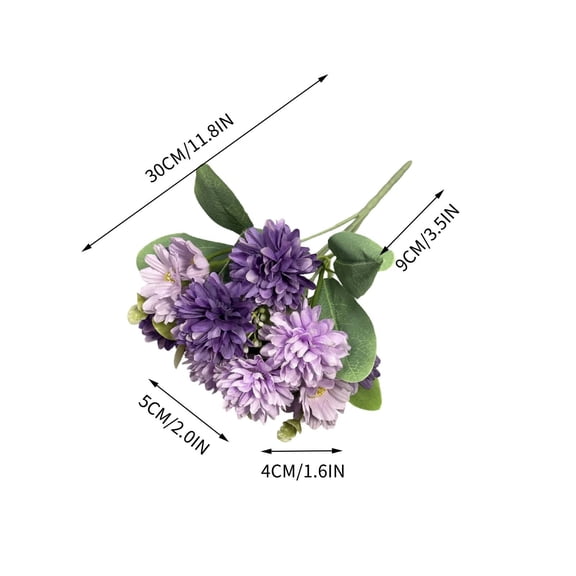 Artificial Ball Chrysanthemum and Stems, Whimsical Faux Flowers for Home Decor, Cute Fluffy Flowers for Vase Displays, Charming Gift for Adding a Playful Touch to Any Room