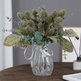 thumbnail image 1 of Artificial Banksia Flower Bundle | Lifelike Fake Flowers, Waterproof, Sunproof | Bright Fabric Leaves, Flexible Stems | Home, Wedding, Table Decor | 11.8"x7.4"x3.9" | White, Red, Orange, Green, 1 of 7