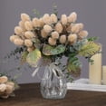thumbnail image 1 of Artificial Banksia Flower Bundles - Simulation Valentine's Flower Bouquets, Lifelike Fake Flowers for Home Tabletop/Mantel/Party Decor, Floral Arrangement for Holiday Accent, 7.4*11.8in, White, 1 of 6