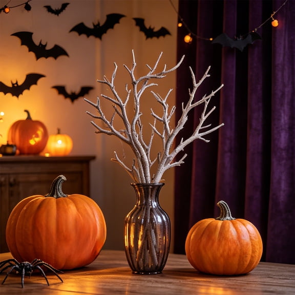 Artificial Bare Twig Branches, Bendable Plastic Dry Twig Picks, Leafless Branch Stems for Vase Filler, Halloween Fall Wedding Floral Arrangement Home Table Decor