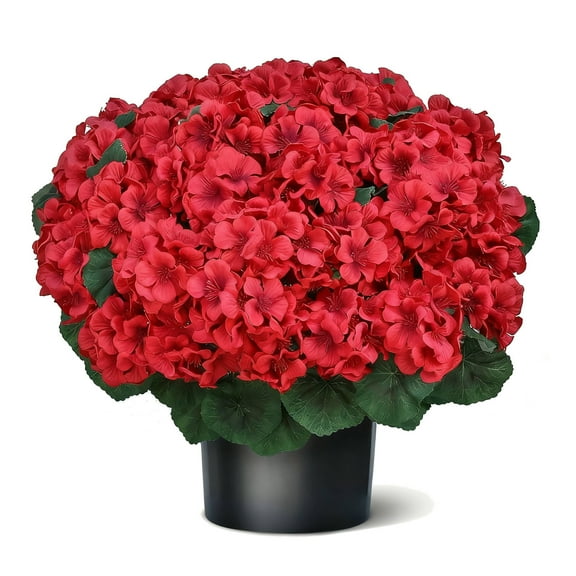 Artificial Begonia Christmas Decorative Bonsai Ornament For Home Decor With Plastic Pot And Realistic Look