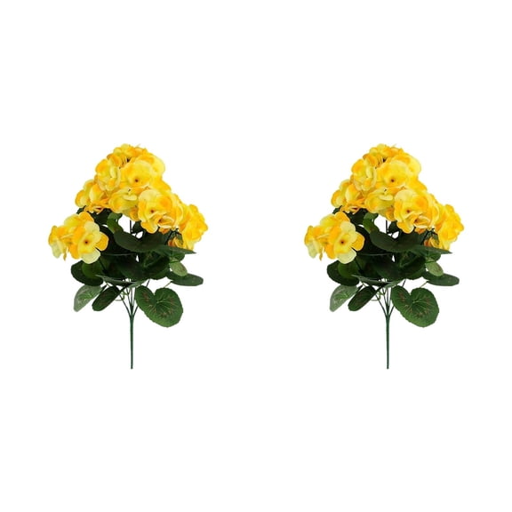 Artificial Begonia Flower Bouquet Hydrangea Style Decorative Flowers for Wedding Centerpiece Table Home Display,Yellowx2,2 Bundles