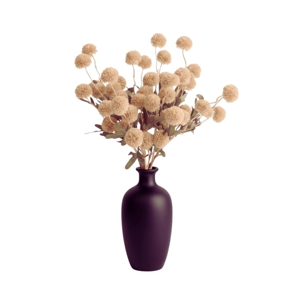 Artificial Beige Chrysanthemum Flowers - 10 Stems Faux Silk Mums with Green Leaves, Fake Flower Bouquet for Vase, Home Table Decor, Wedding Centerpieces, Party Arrangements & Holiday Dcor Y101