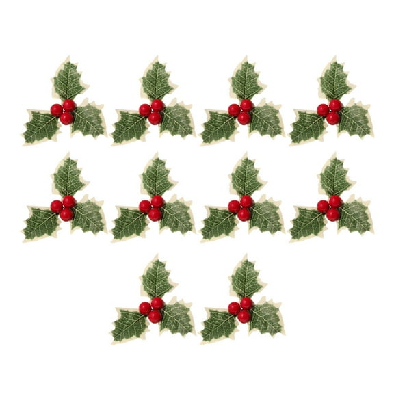 Artificial Berries Berry Christmas Pine Holly Red Decorations Fake Branches Plastic Faux Picks Stems Branch Needle Grass