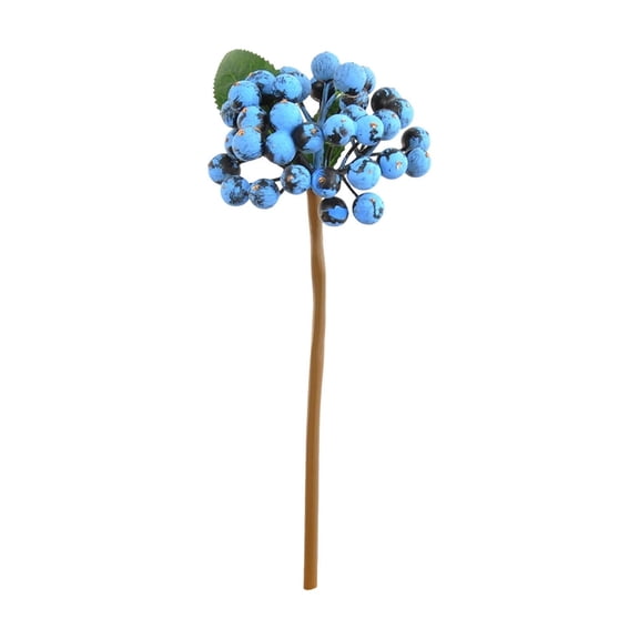 Artificial Berries, Fake Blueberry Stems for Lifelike Fruits Arrangement Flowers DIY Christmas Wedding Crafts, for Home Kitchen Decoration