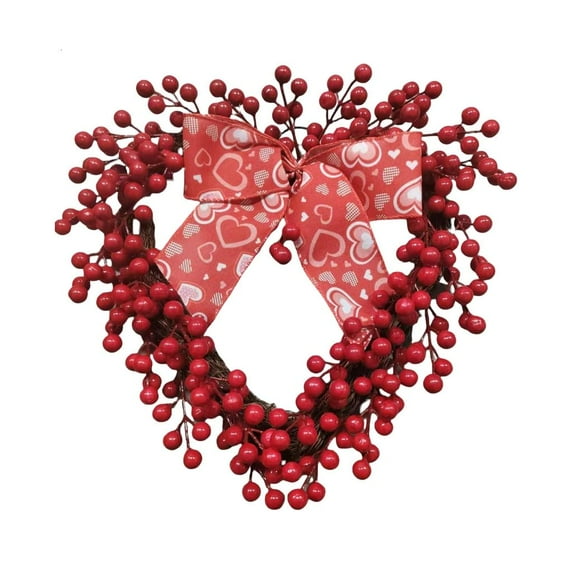 Artificial Berries Wreath Heart Wreath for Valentines Day Wedding Decoration