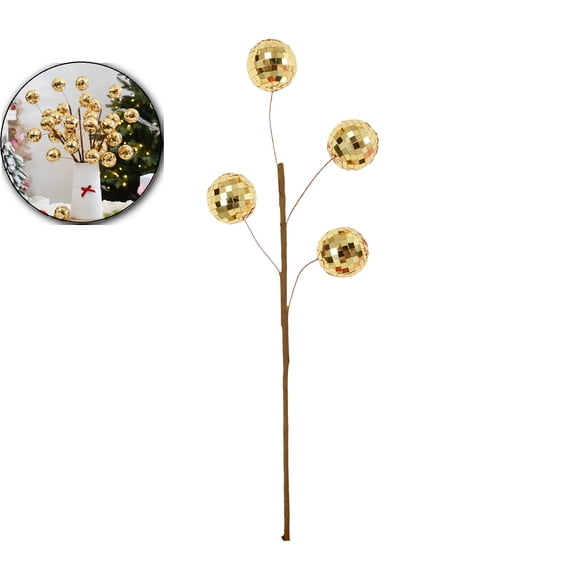 Artificial Berry, Christmas Berries Stems, Artificial Christmas Picks, Berries Stems for Xmas Tree Ornaments Wreath Decorations Home(Gold)
