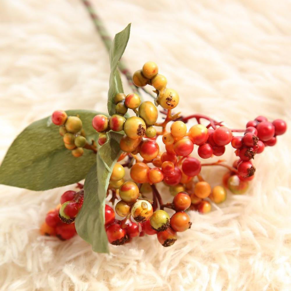 20/1Pcs Artificial Red Berry Branches Christmas Tree Holly Berries