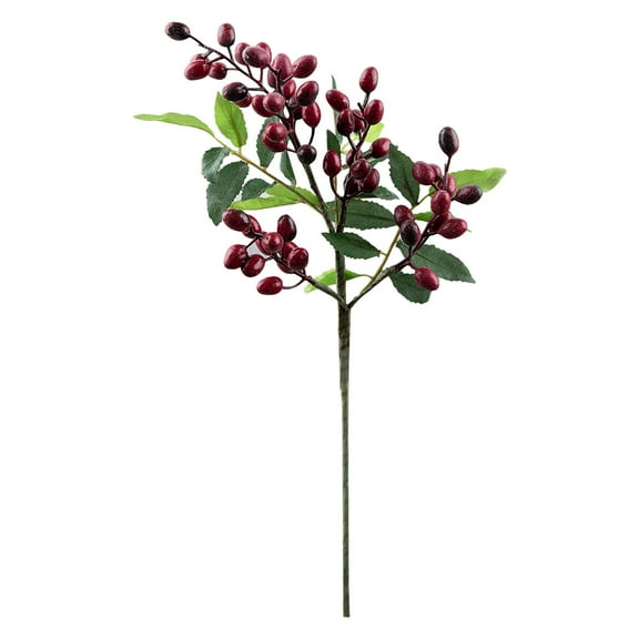 Artificial Berry and Olive Branch, Faux Greenery Stems for Vase, Fake Plants for Home Decor Flower Wall, Wedding Arrangement Filler, Realistic Picks for Centerpiece