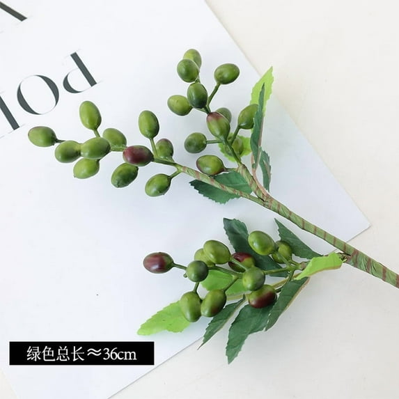 Artificial Berry and Olive Branch, Faux Greenery Stems for Vase, Fake Plants for Home Decor Flower Wall, Wedding Arrangement Filler, Realistic Picks for Centerpiece