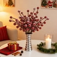thumbnail image 1 of Artificial Berry Picks Snow Sprays Christmas Frosted Holly Berry Stems Twigs Winter Branches for Christmas Tree Fillers Decor Holiday Arrangement Wreaths Garland Ornaments (Red), 1 of 6