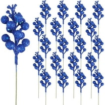 Artificial Berry Stems, 20Pcs 7.8 Inch Glitter Christmas Tree Picks for Christmas Tree Ornaments, DIY Xmas Wreath, Holiday and Home Decoration