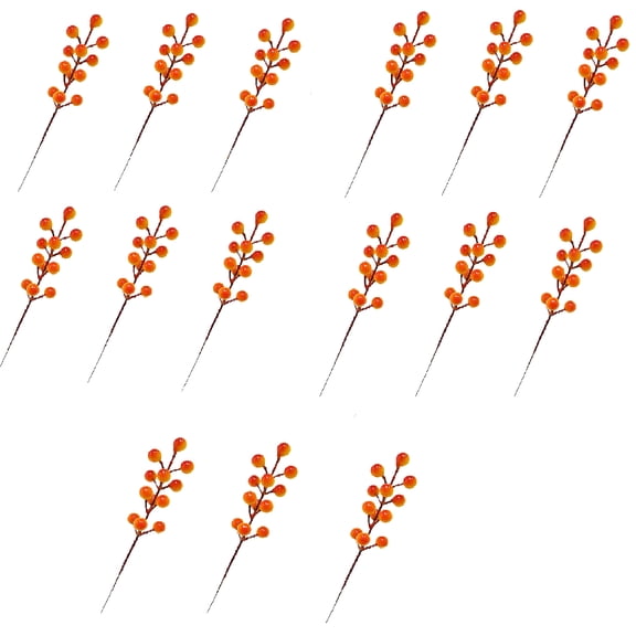 Artificial Berry Stems Branches 15pcs Berries Branches Ornaments for Halloween Fall Decorations