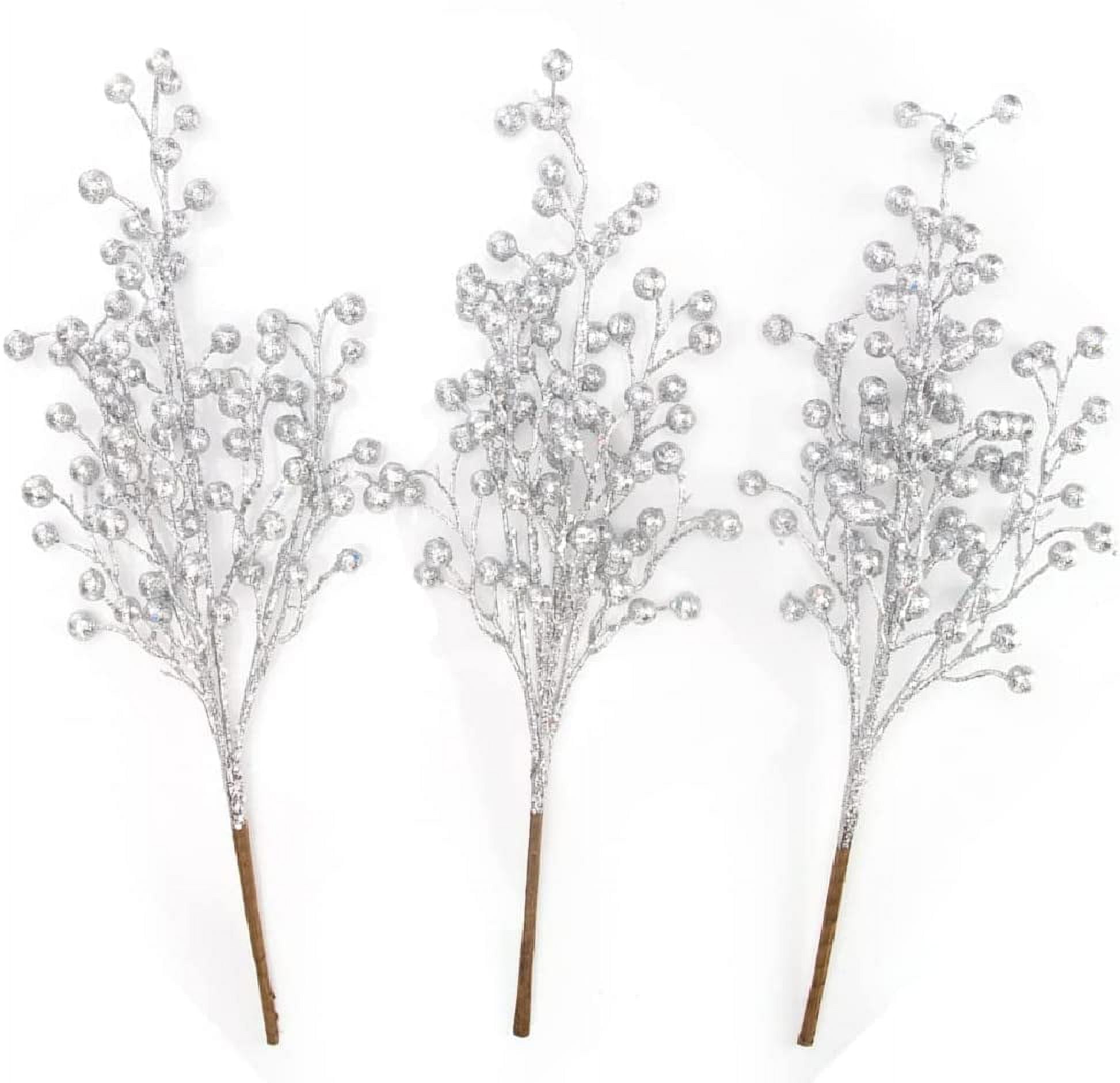 Artificial Berry Stems Christmas Glitter Berries Artificial Fruit Berry