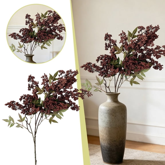 Artificial Berry Stems For Fall Decor, Faux Berry Branches For Home Decoration, Decorative Floral Stems For Vase And Centerpiece,100Cm