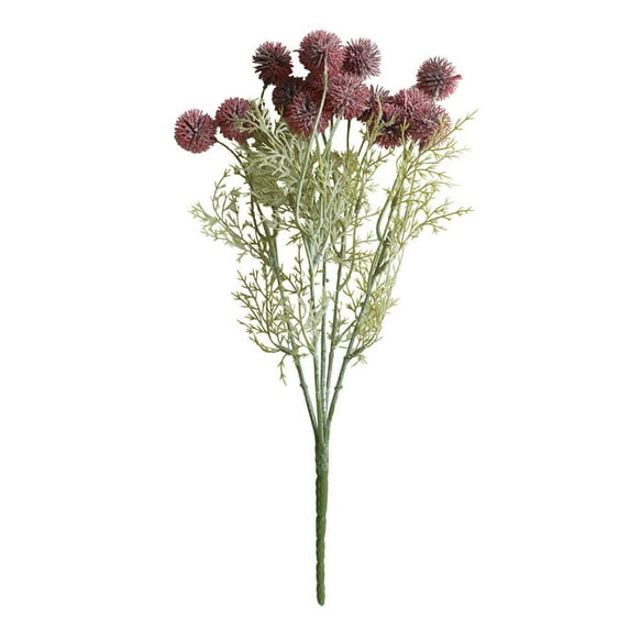 Artificial Billy Button Flowers, Faux Thistle Globe Echinops Bouquet Billy Balls Floral, Fake Silk Greenery Plants for DIY Décor