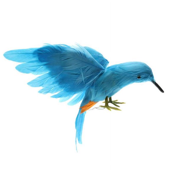 Artificial Bird Feathered Sparrow with Open Wings Home Garden Tree Decor