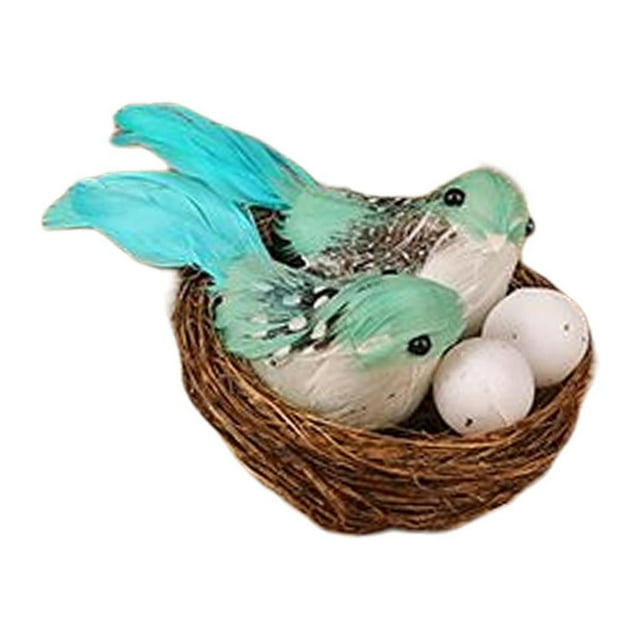 Artificial Bird Nest with Eggs Creative Lifelike Handmade Easter Bird