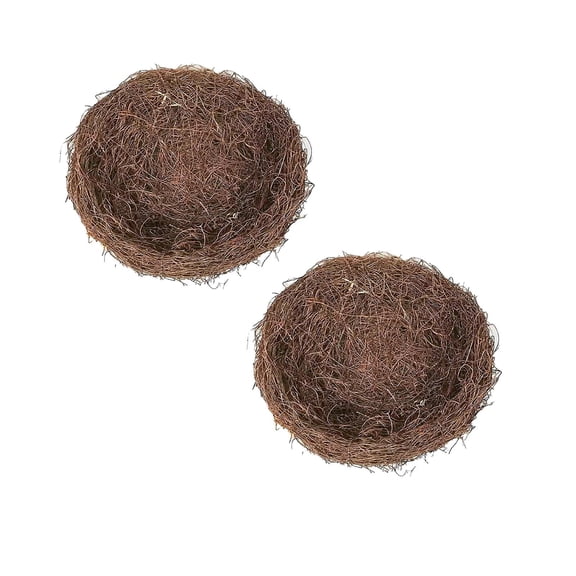 Artificial Bird Nests, Mini Rattan Nest Decor for Garden Yard Home Easter Christmas Table Party Holiday Birdhouses, 2 Pcs, 3.14x1.77"
