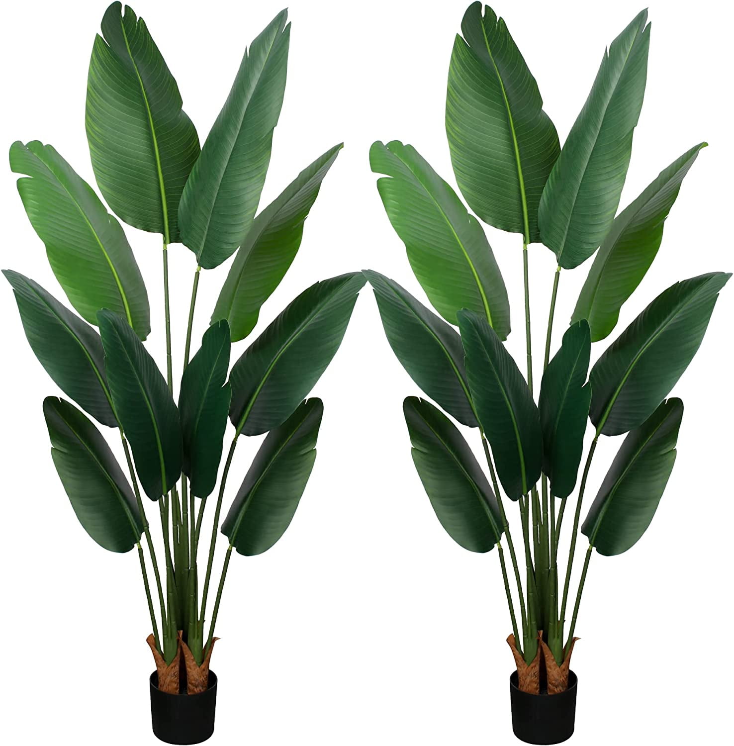 Artificial Bird of Paradise Plant 5 Ft Tall Fake Banana Leaf Plant for