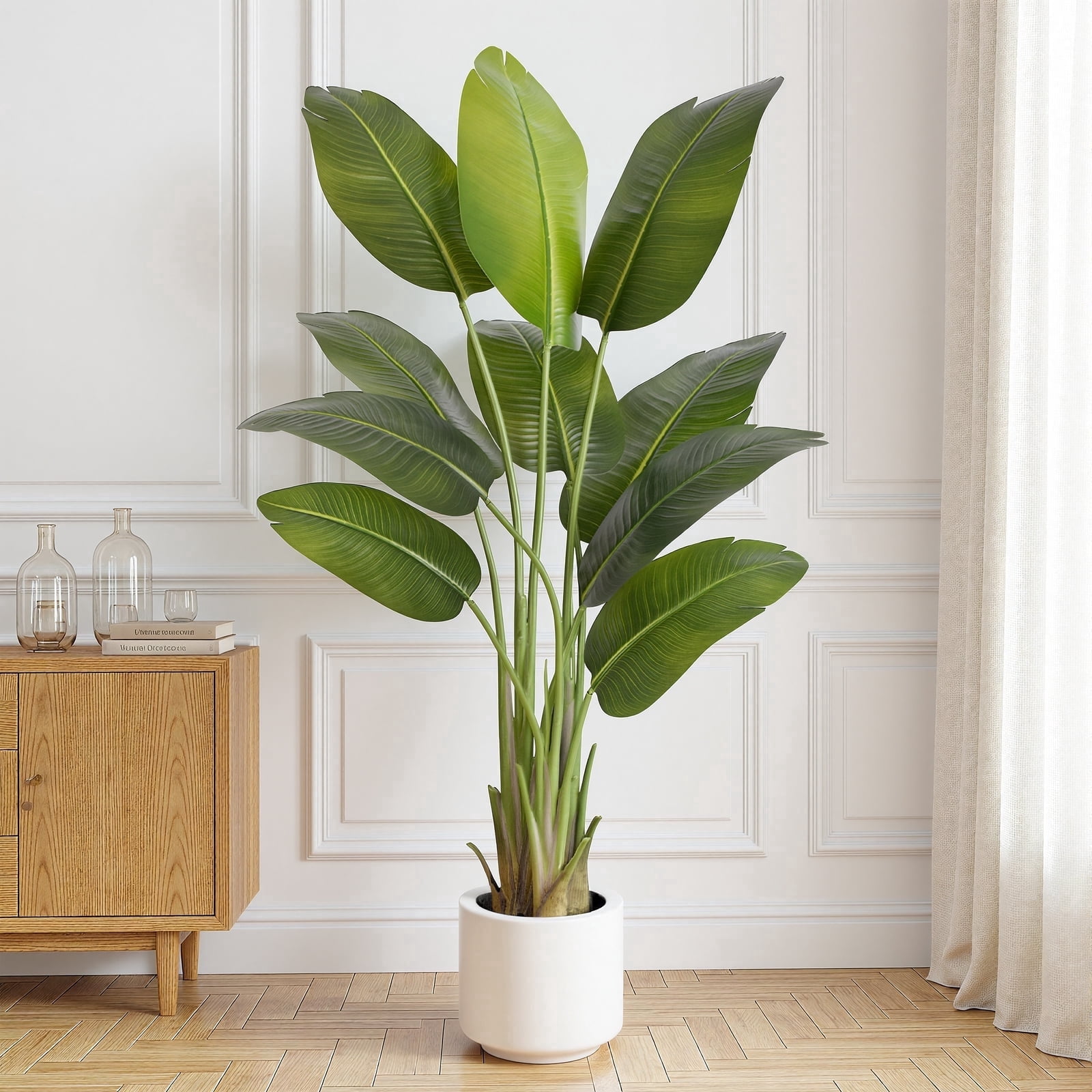Artificial Bird of Paradise Plant 5Ft Tall Fake Tropical Palm Tree ...