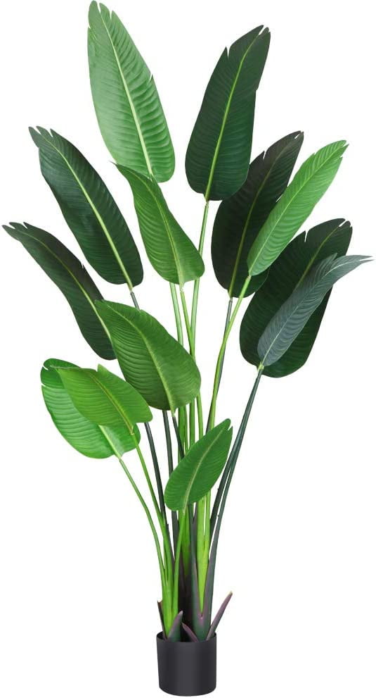 Artificial Bird Of Paradise Plant 6 Feet Fake Palm Tree With 13 Trunks 