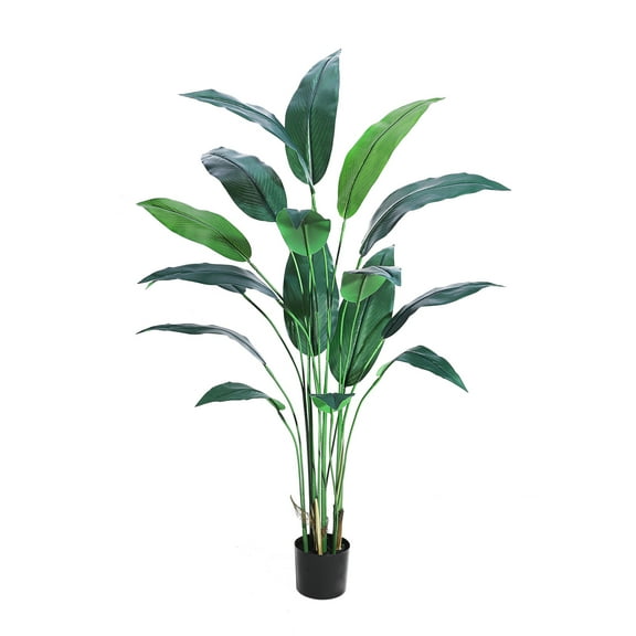 Artificial Bird of Paradise Plant Fake Palm Tree for Indoor Outdoor Modern Decor Faux Plants for Home Office Perfect Housewarming Gift (Without Flowerpot)