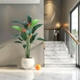 thumbnail image 1 of Artificial Bird of Paradise Plant Fake Palm Tree for Indoor Outdoor Modern Decor Faux Plants for Home Office Perfect Housewarming Gift (Without Flowerpot）, 1 of 9
