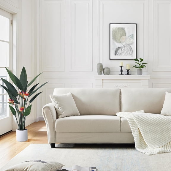 Artificial Bird of Plant 4 Ft Tall Fake Banana Leaf Plant for Indoors and Outdoors, Artificial Flowers, Faux Palm Tree with Plastic Pot for Office and Home Decor