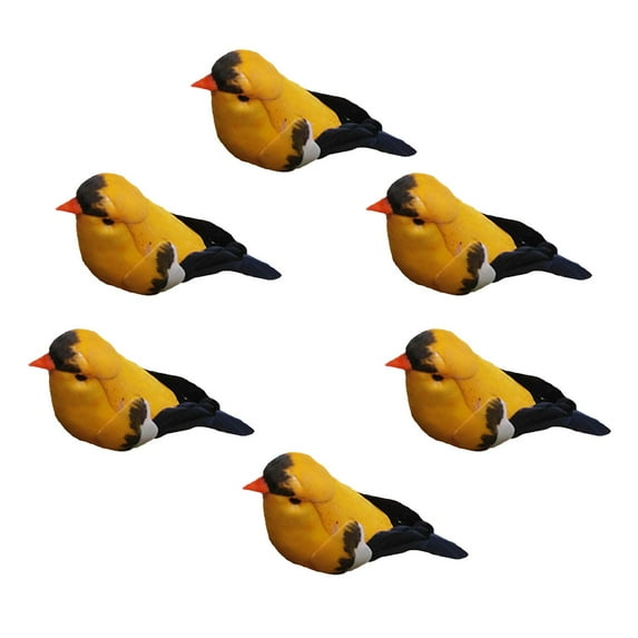 Artificial Birds; Imitation Birds for Wreaths, Christmas Ornaments, Flower Arrangements and , 6Pcs