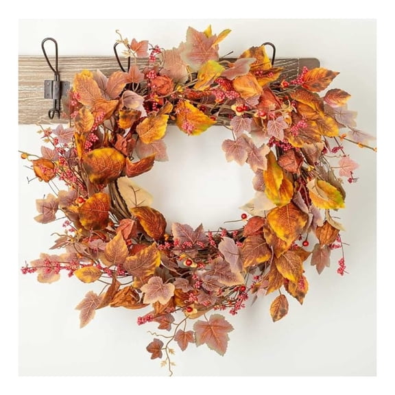 Artificial Bittersweet, Chinese Lantern and Fall Foliage Wreath for Autumn Decorating and Displays (22" H)…