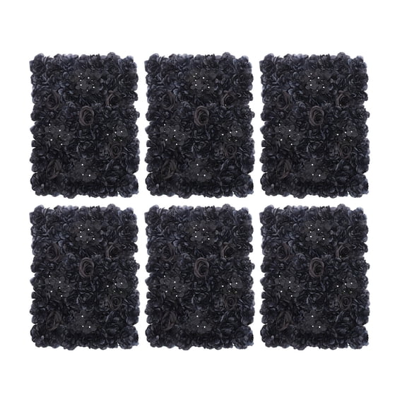 Artificial Black Flower Wall Panels for Gardens Parties Decor Backdrop 6PCS 60*40cm
