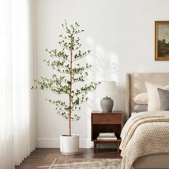 Artificial Black Olive Tree 5ft - Shady Lady Real Wood Trunk Faux Olive Trees Indoor Outdoor Decor