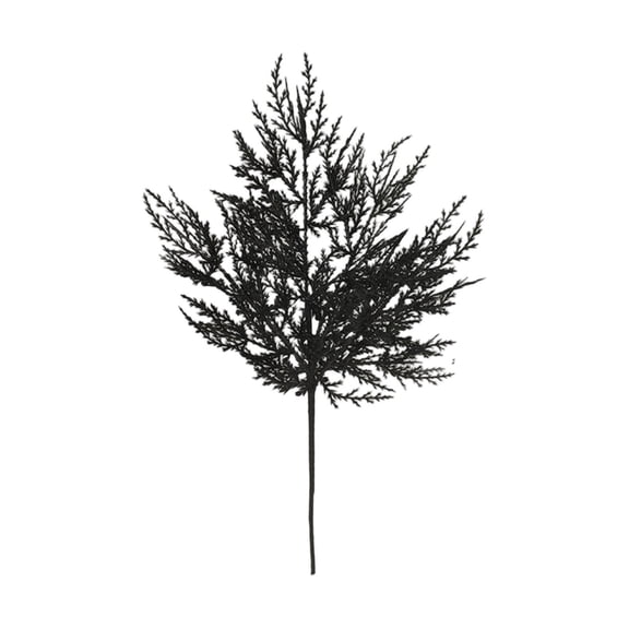 Artificial Black Pine Needles Glitter Cedar Stems Gothic Branches, Floral Twig Picks for Halloween Christmas Wreath Wedding Bouquet Home Centerpiece Decor