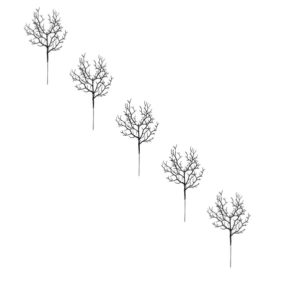 Artificial Black Twig Branches Picks,Halloween Dead Branch Decor for Vase Arrangement,Fake Dry Stems for Wreath Making and Table Centerpiece,Eerie Scene Decoration,5pc