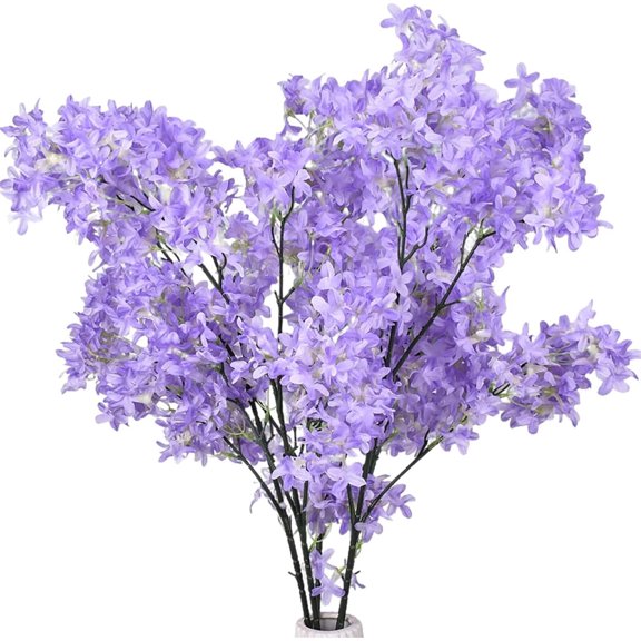 Artificial Blossom Lilacs Branches Purple Decorative Fake Lilacs 38.2In Portable Table Centerpiece Silk Flowers for Wedding Layout Flowers
