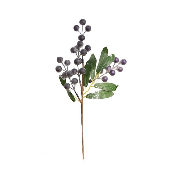 Artificial Blueberry Christmas Pick – 11.81 in Faux Berry Cuttings for Tree, Wreath, Garland, Cane, and Winter Holiday Floral Decoration