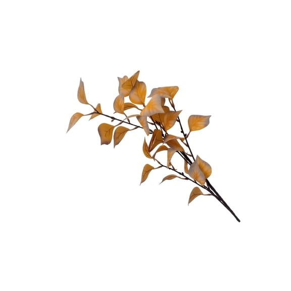 Artificial Bodhi Leaf Branches for Home Decor, 31.5in Faux Tall Greenery Stems for Floor Vase, Botanical Floral Material for Wedding and Event Decor, Saffron