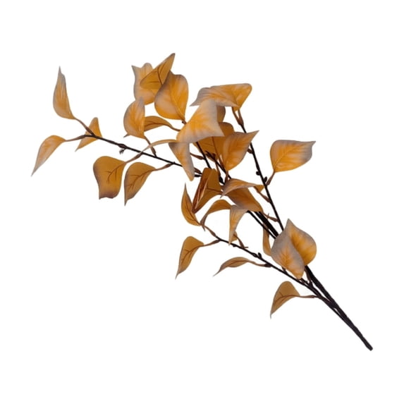Artificial Bodhi Leaf Branches Orange Fall Faux Foliage Hobby Tall Decorative Fake Greenery Arrangement for Home Wedding Party Fireplace Mantel Shelf Decor Orange 1 Piece