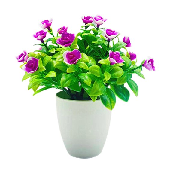 Artificial Bonsai Aesthetic Realistic Plastic Easy Care Potted Artificial Flower for Courtyard