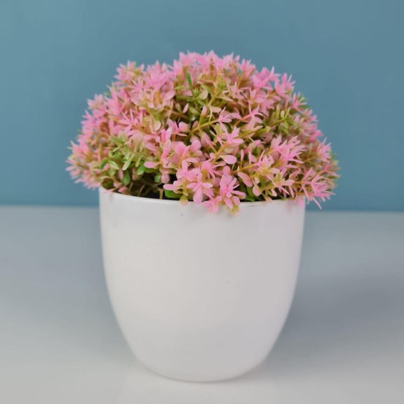 Artificial Bonsai Flower With Designer Pot For Home Dcor, Living Room, Pink Color | For Table, Decoration, Office Desk, Craft Items, Artificial Flower Garden | All Seasons - 1 Pcs