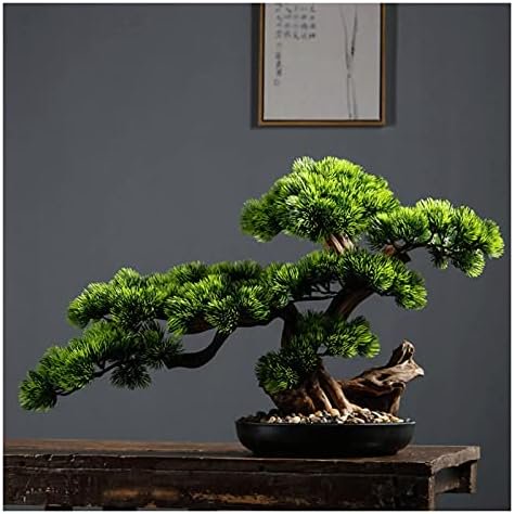 Artificial Bonsai Pine Tree - 17 Inch Realistic Fake Plant, Potted Desktop Display, Zen Garden Decor$$Home Decor, Kitchen, & Other