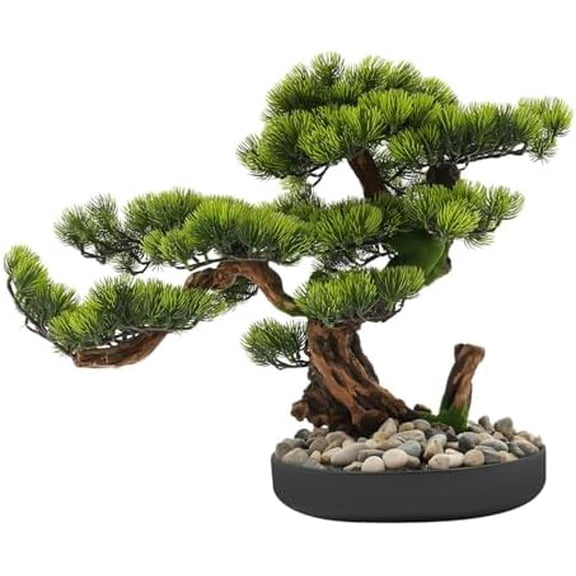 Artificial Bonsai Pine Tree Artificial Plant for Indoor Home Decor, 25.6x17.7 Inch Large Tabletop Centerpiece for Living Room Office,Realistic Desktop Decoration$$Home Decor, Kitchen, & Other